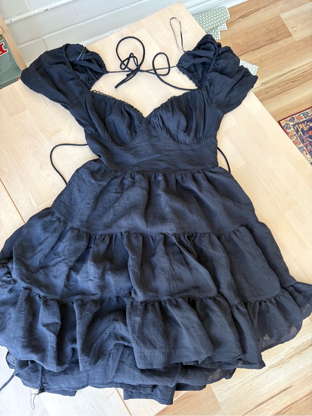 Princess Polly Black Asymmetrical Tiered Mini Dress